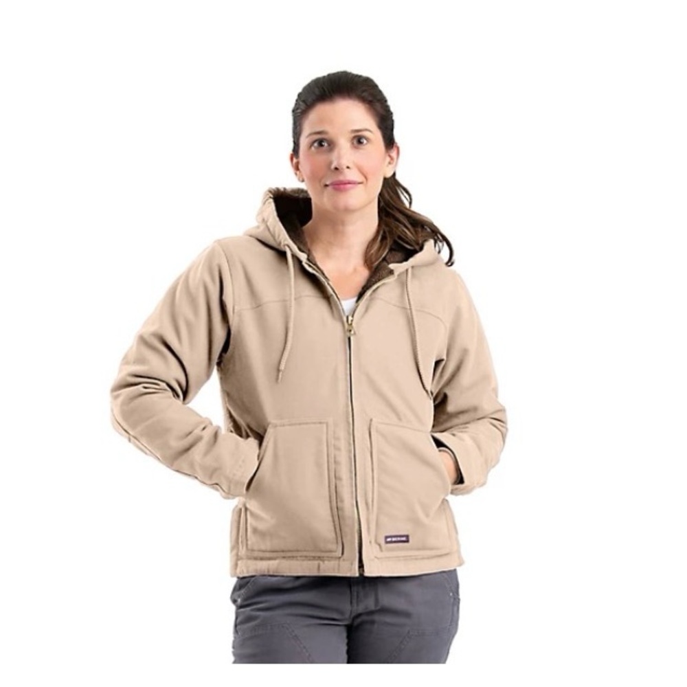 Berne Women's Sherpa-Lined Softstone Duck Hooded Jacket